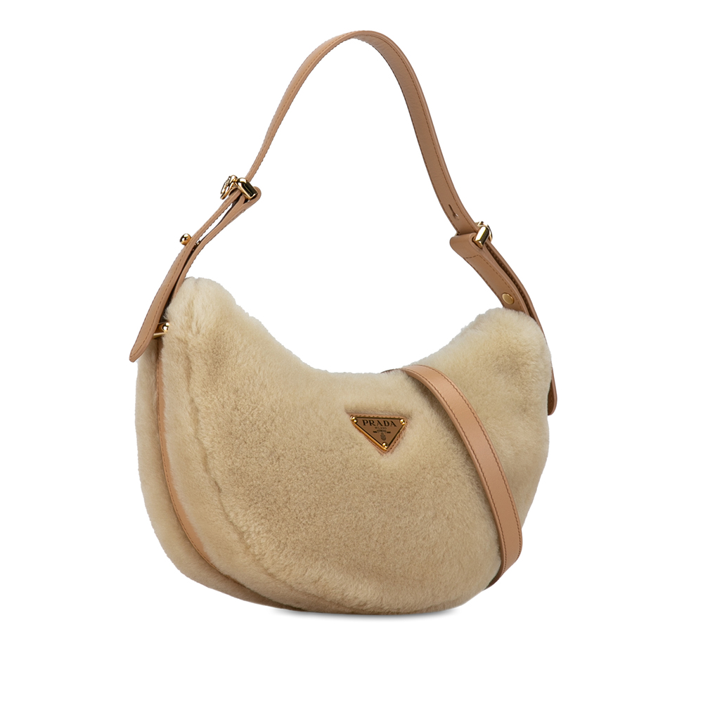 Pre-Loved Prada Shearling and Leather Arqué Satchel - Picture 2 of 11